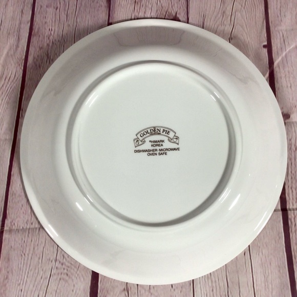 Vintage Himark Korea The Golden Pie Collection 10 1/2” Ceramic Apple Pie Plate - Picture 6 of 7